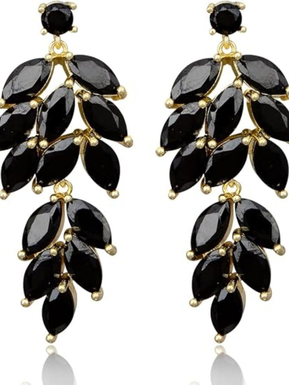 Cubic Zirconia Bridal Wedding Ears - Long Fashion Statement CZ Chandelier